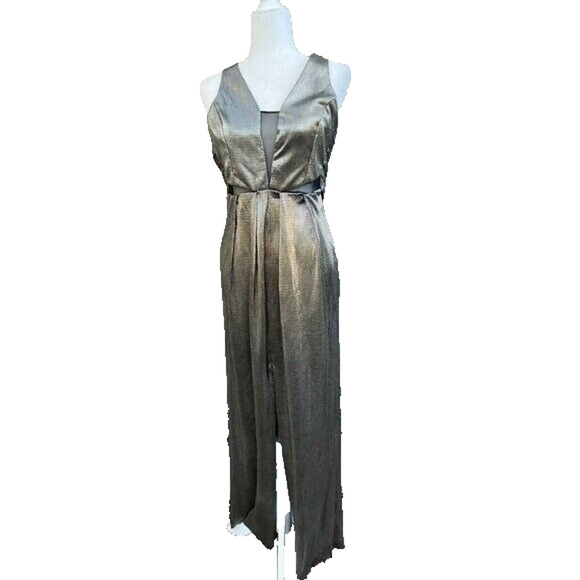 BCBG max dress maxi size 8 women v-neck gold prom wedding A000283 - Picture 3 of 9